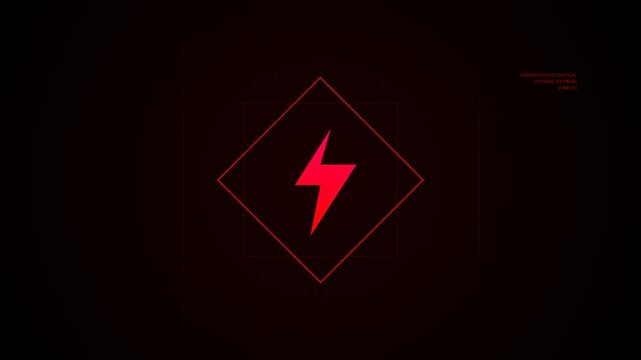 Abstract Red Lightning Icon Centering in Minimal dark background