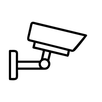 security camera wall mount line icon, surveillance and monitoring symbol for safety, protection and cctv concept, outline vector design