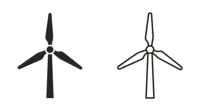 Two modern wind turbine icons comparison