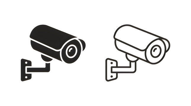 Two security cameras on wall icons