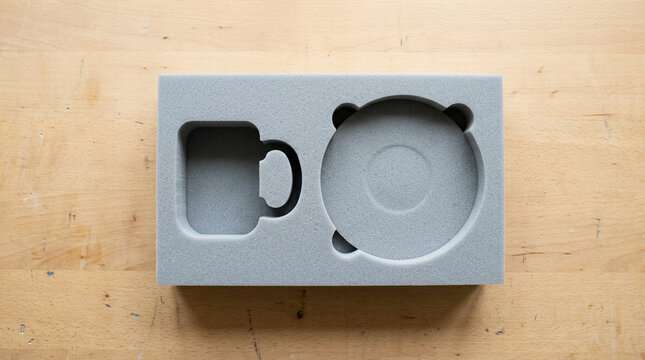 Reusable die cut foam packaging inserts for fragile ceramic shipping