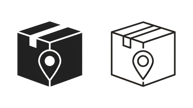 Delivery box with location pin icon