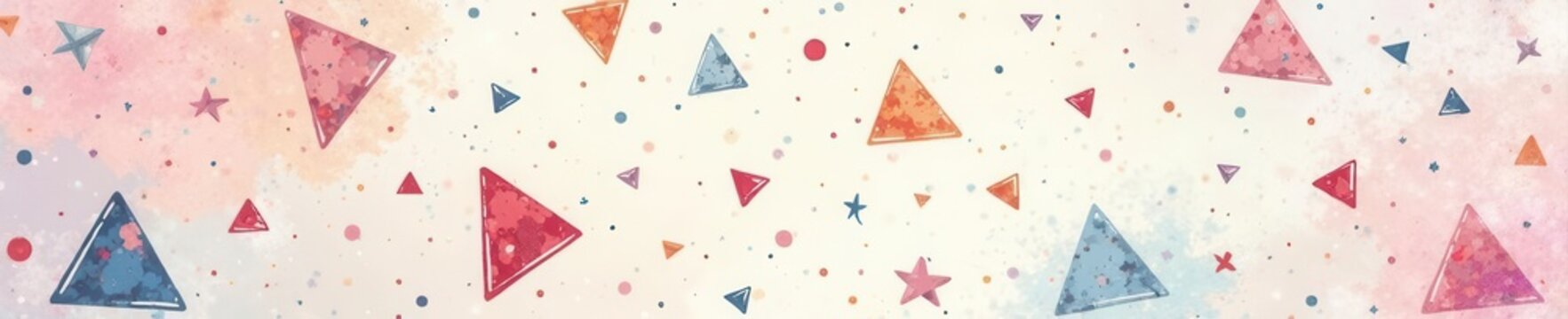 Sketchy triangle confetti seamless pattern, pastel shades , muted, serene, dreamy