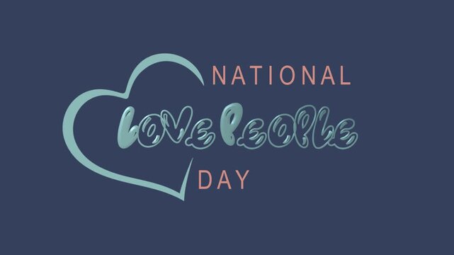National love people day text animation. Perfect for social media posts and presentations.