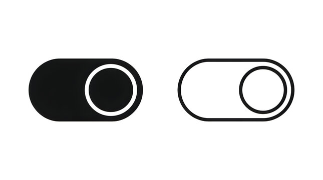 Toggle switch on and off icons