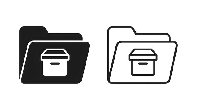 Minimal folder icons with box inside