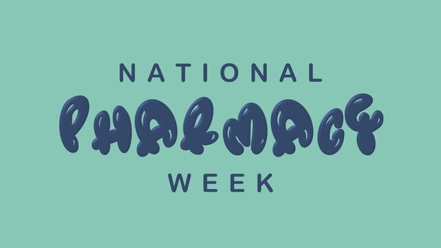 National pharmacy week text animation. Perfect for social media posts or presentations.