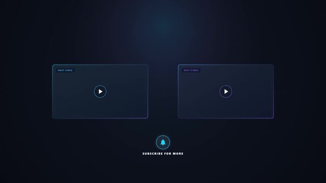 Two media players with subscribe button in the center