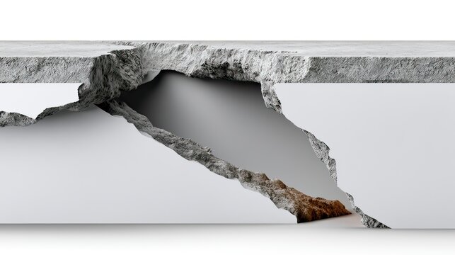 Cracked Concrete Surface Revealing Hidden Depths and Texture in Minimalist Architectural Design
