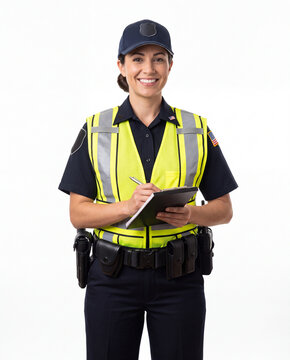 American traffic police officer representing road safety, traffic enforcement, public protection and responsible driving.