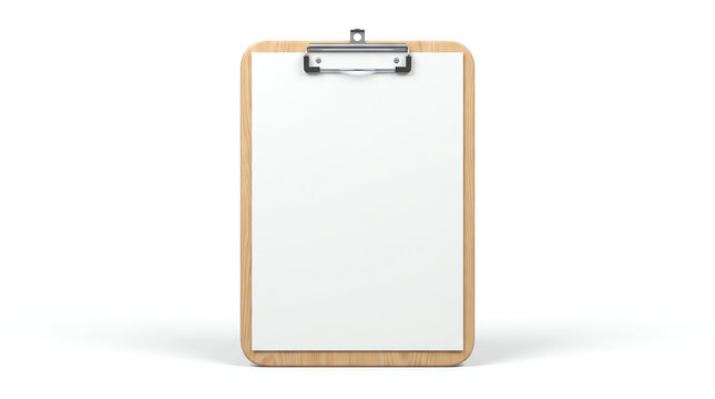 Clip note pad mock up with blank A4 size white page paper isolated on white background with clipping path for business and education mockup template