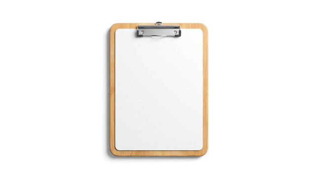 Clip note pad mock up with blank A4 size white page paper isolated on white background with clipping path for business and education mockup template