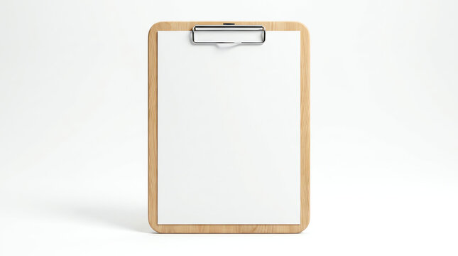 Clip note pad mock up with blank A4 size white page paper isolated on white background with clipping path for business and education mockup template