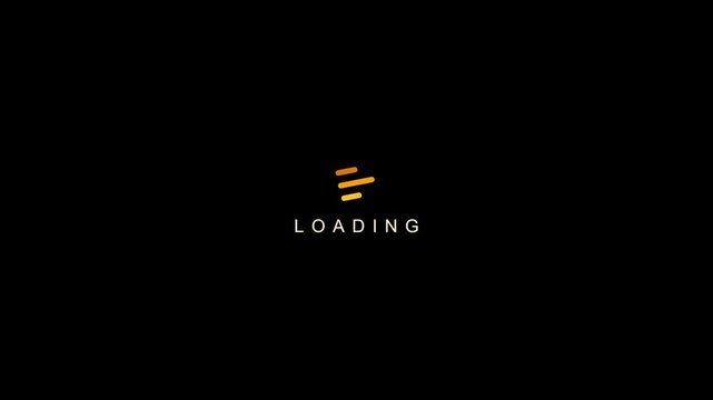 Minimalist loading screen with glowing progress bars on black background