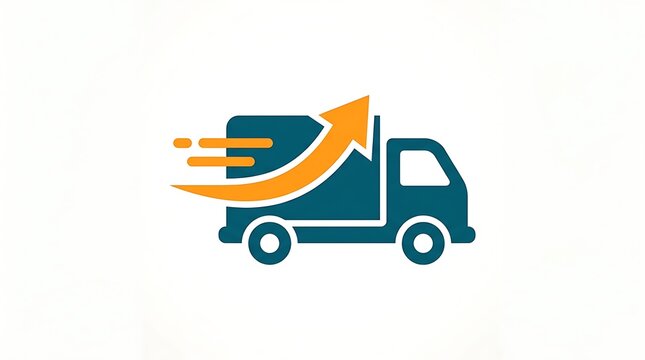 Fast delivery truck icon with speed lines vector