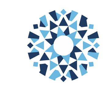Geometric pattern with circle and triangles