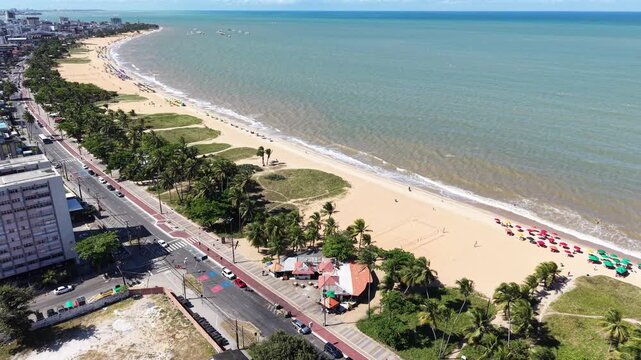 DRONE MOSTRANDO O ALTIPLANO E A ORLA DO ALTO MOSTRANDO O MAR E SUA BELEZA DE JO&Atilde;O PESSOA, PRAIA MUITO LINDA VISTA DO ALTO