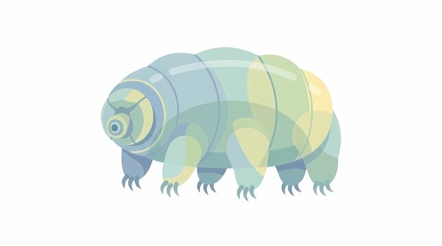 Cute tardigrade illustration vector character design.
