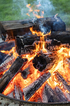 campfire, firepit closeup