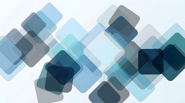 Abstract background with overlapping blue square shapes and geometric patterns