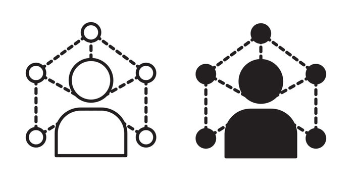 Skills set icon flat outline in black