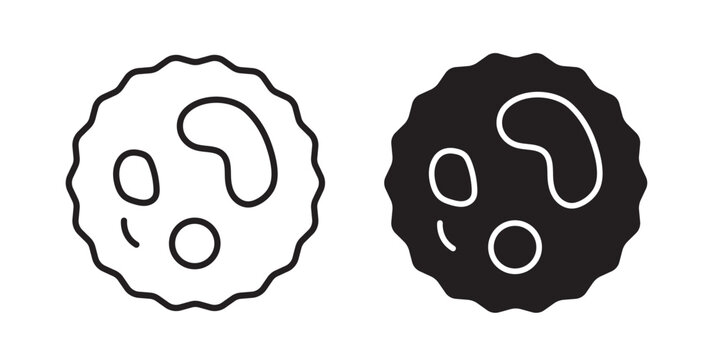 White blood cell icon flat outline in black
