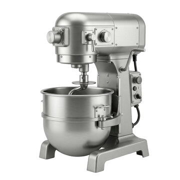 Professional Silver Stand Mixer for Baking and Cooking, Photo-realistic