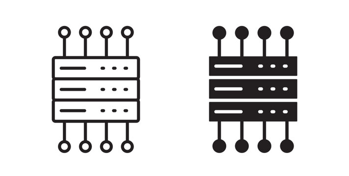 Proxy server icon flat outline in black