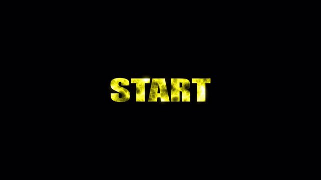 Start Button animation on transparent background, Animated start button with Smooth Pop Up Motion and Interactive Gaming UI Effect.