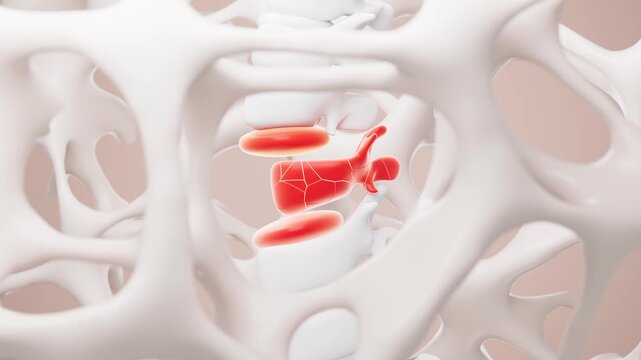 Human Spine and Porous Skeletal Framework &mdash; 3D Medical Animation