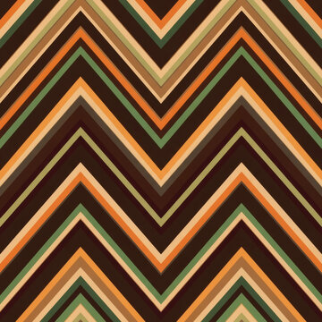 Earthy Chevron Pattern with Striped Zigzag Design.