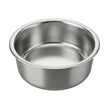 Kitchenware  Food Preparation: Photo-realistic Stainless Steel Mixing Bowl, Isolated on Black