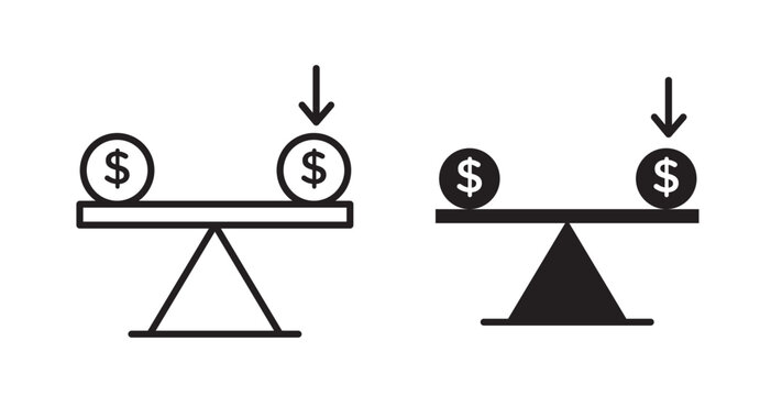 Leverage icon flat outline in black