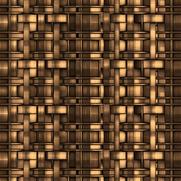 Intricate woven pattern with rich brown and golden hues.
