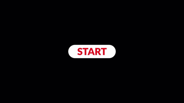 Start Button animation on transparent background, Animated start button with Smooth Pop Up Motion and Interactive Gaming UI Effect.