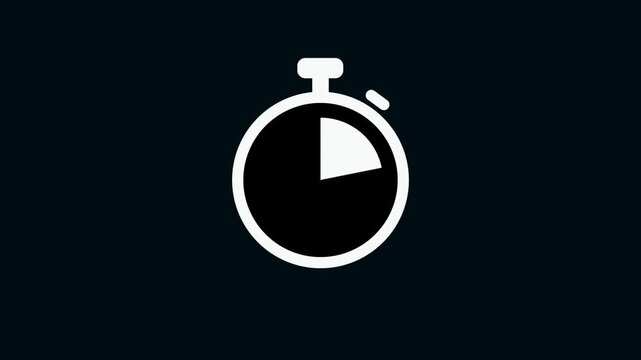 20 seconds countdown, Analog of simple clean timer motion graphic, in and out, fill up the circle pie, exercise pause, animated icon