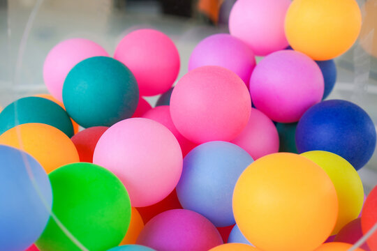 Colorful Ping Pong Balls in Lucky Draw Box