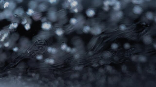 Ice Crystals Forming on a Soap Bubble &mdash; Winter Macro Close-Up