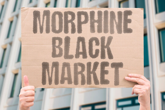 "Morphine Black Market" Pain medication diverted to illegal dealers during shortage. DRUGS. TRAFFICKING. DESPERATION. CRIME. SUFFERING.
