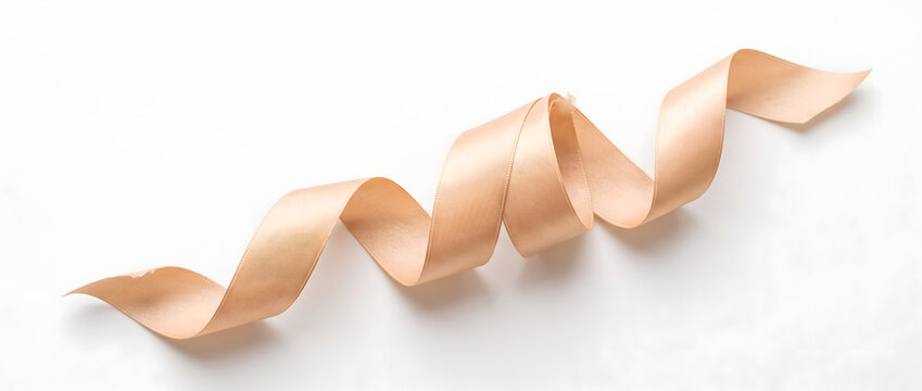 ウォームサンドのシルクリボンが二点間を緩やかな螺旋で結ぶ背景 / Warm Sand Silk Ribbon Spiral Background