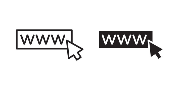 Url icon flat outline in black
