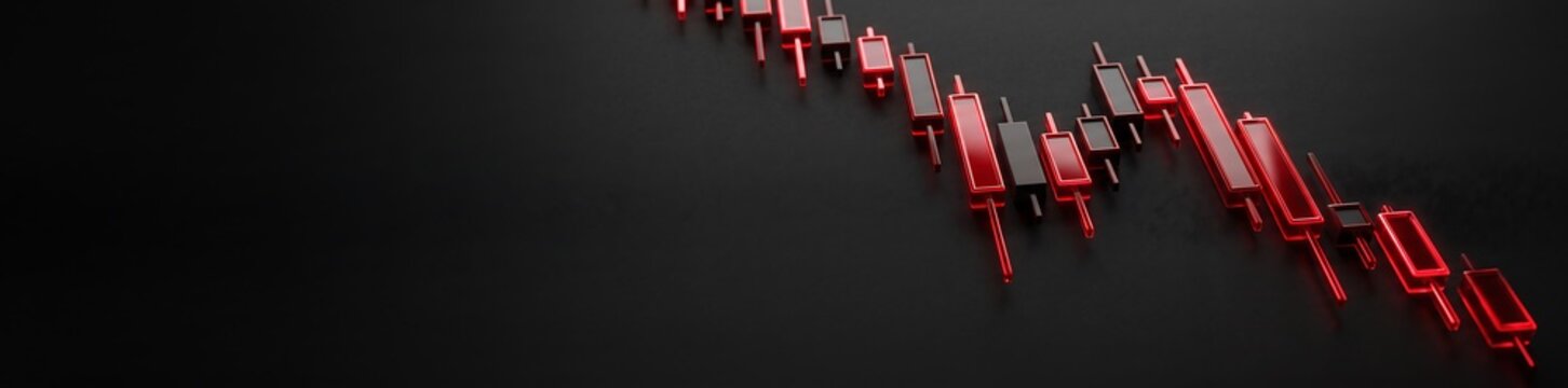 深く沈み込むように下落する株価グラフ