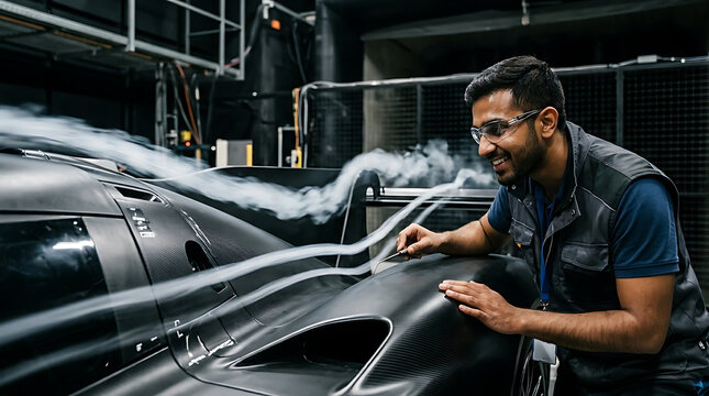Engineer uses AI powered wind tunnel to optimize race car aerodynamics for enhanced performance Practical use of Artificial Intelligence