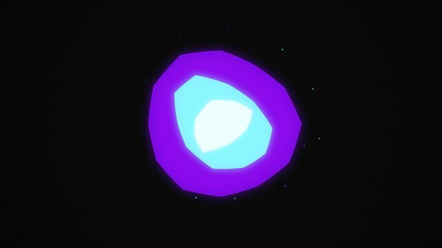 Abstract Neon Light Orb Rotation and Interplay on Black Background