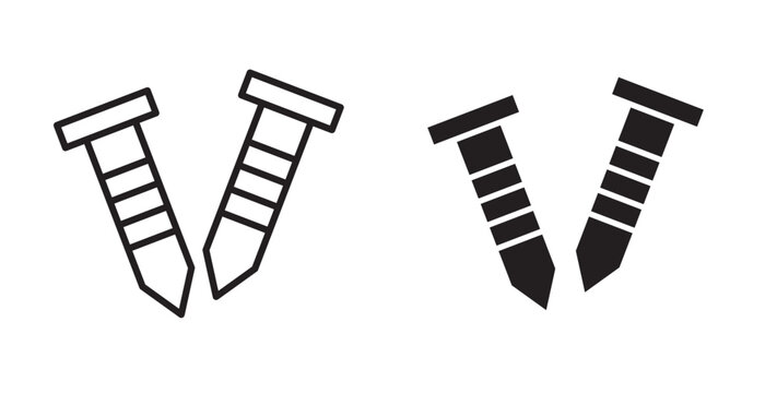 Screws icon flat outline in black