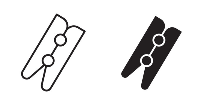 Peg icon flat outline in black