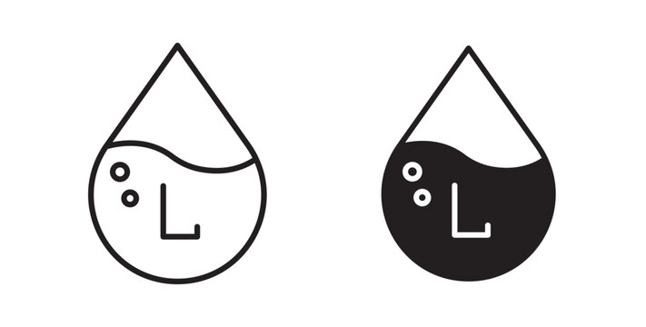 Liter icon flat outline in black