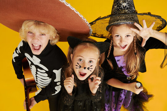 Excited Costume Friends