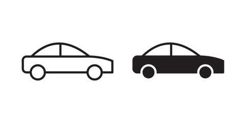 Obraz premium Car icon flat outline in black