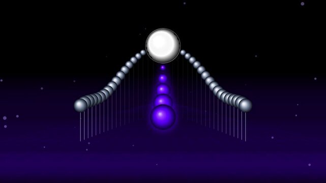 Abstract 3d spheres forming a bell curve distribution graph